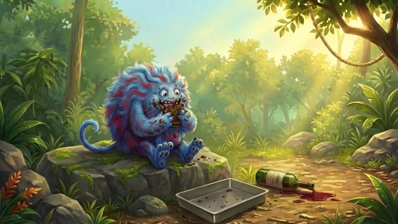 Schnelchi geniesst seinen Ameisenkuchen